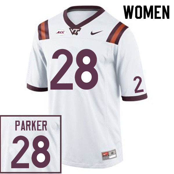 Women #28 Jabari Parker Virginia Tech Hokies College Football Jerseys Sale-White